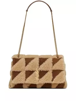 Saint Laurent сумка на плечо с мехом, коричневый