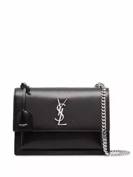 Saint Laurent сумка на плечо Sunset среднего размера, черный