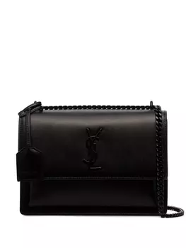 Saint Laurent сумка на плечо Sunset среднего размера, черный