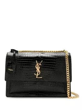 Saint Laurent сумка на плечо Sunset среднего размера, черный