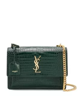 Saint Laurent сумка на плечо Sunset среднего размера, зеленый