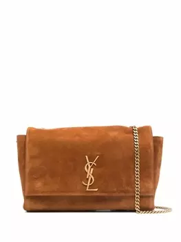 Saint Laurent сумка-сэтчел с логотипом, коричневый