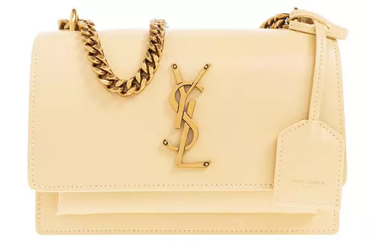SAINT LAURENT Сумка SUNSET из телячьей кожи Sunset, сумка через плечо, Trumpets, женская, желтая