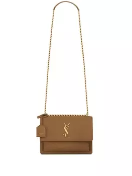 Saint Laurent сумка Sunset среднего размера, коричневый