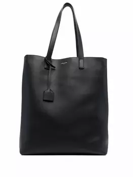 Saint Laurent сумка-тоут из зернистой кожи, черный