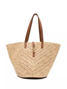 Saint Laurent сумка-тоут Panier среднего размера, коричневый