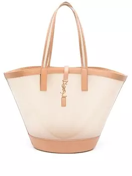 Saint Laurent сумка-тоут Panier среднего размера, нейтральный цвет