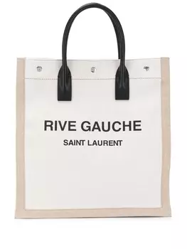 Saint Laurent сумка-тоут с логотипом, нейтральный цвет