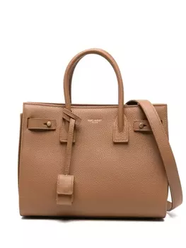 Saint Laurent сумка-тоут Sac de Jour размера мини, коричневый
