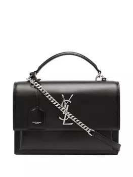 Saint Laurent сумка-тоут Sunset среднего размера, черный