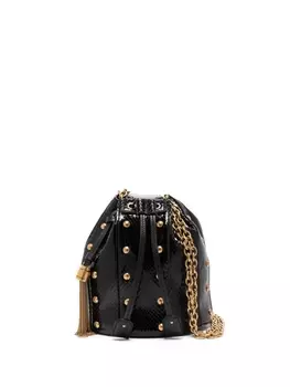 Saint Laurent сумка-ведро Anja с заклепками, черный