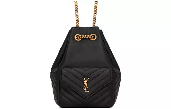 SAINT LAURENT Сумка-ведро из овчины, сумка через плечо, мини-сумка для женщин, черная