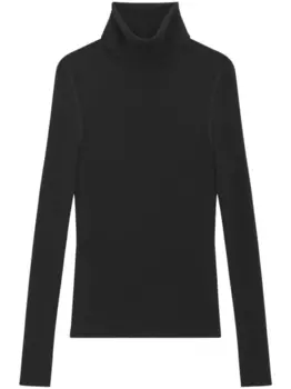 Saint Laurent свитер в рубчик, черный
