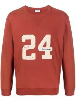 Saint Laurent толстовка с вышитым логотипом, оранжевый