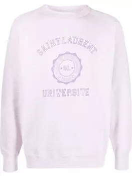 Saint Laurent толстовка Universit с круглым вырезом, розовый