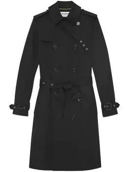 Saint Laurent тренч с поясом, черный
