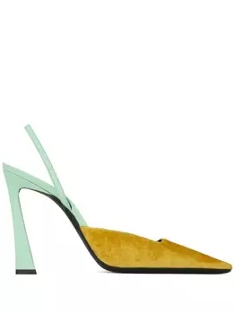 Saint Laurent туфли Blade 105 с ремешком на пятке, желтый