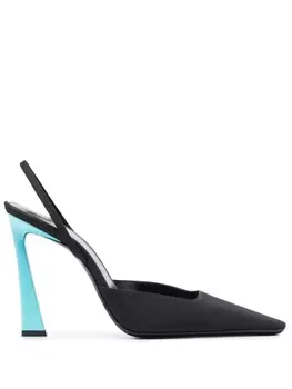 Saint Laurent туфли Blade 105 с ремешком на пятке, черный