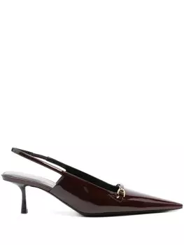 Saint Laurent туфли Carine 55 с ремешком на пятке, красный
