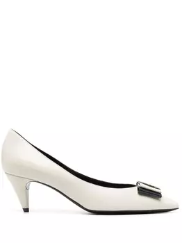 Saint Laurent туфли-лодочки Anais Bow, нейтральный цвет