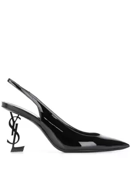 Saint Laurent туфли Opium 85 с ремешком на пятке, черный