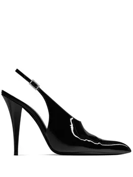 Saint Laurent туфли Raven 110 с ремешком на пятке, черный