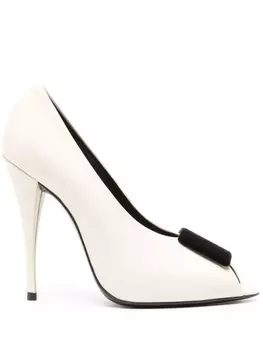 Saint Laurent туфли с открытым носком, нейтральный цвет