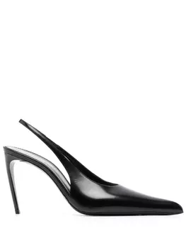 Saint Laurent туфли с ремешком на пятке, черный