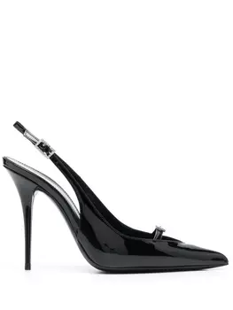 Saint Laurent туфли с заостренным носком, черный