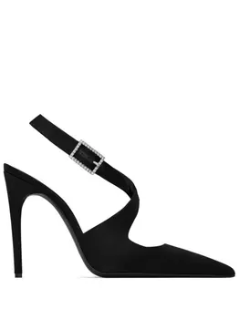 Saint Laurent туфли Spontini 110 с ремешком на пятке, черный