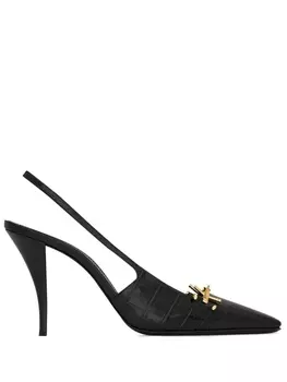 Saint Laurent туфли Tom 90 с ремешком на пятке, черный