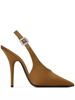 Saint Laurent туфли Yasmeen 115 с ремешком на пятке, коричневый