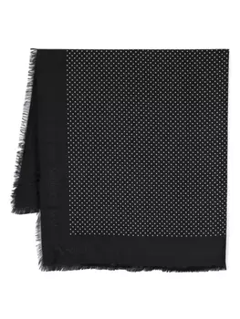 Saint Laurent твиловый шарф в горох, черный