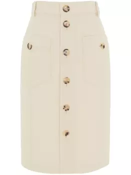 Saint Laurent юбка-карандаш на пуговицах, нейтральный цвет