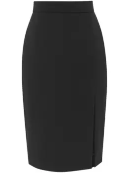 Saint Laurent юбка-карандаш с разрезом спереди, черный