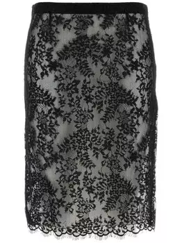 Saint Laurent юбка-карандаш с запахом, черный