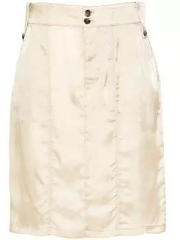 Saint Laurent юбка-карандаш с завышенной талией, нейтральный цвет