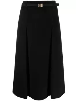 Saint Laurent юбка миди A-силуэта, черный