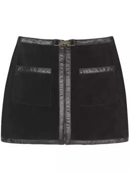 Saint Laurent юбка мини с пряжкой, черный