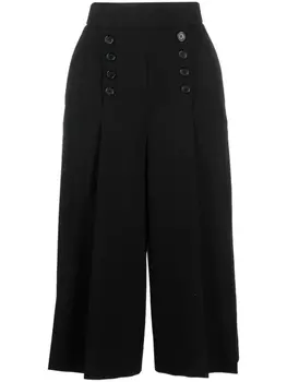 Saint Laurent укороченные шерстяные брюки, черный