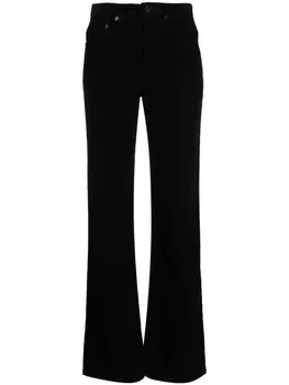 Saint Laurent вельветовые брюки прямого кроя, черный