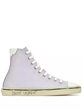 Saint Laurent высокие кеды, фиолетовый