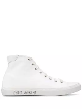 Saint Laurent высокие кеды Malibu, белый