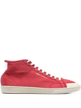Saint Laurent высокие кроссовки с логотипом, красный