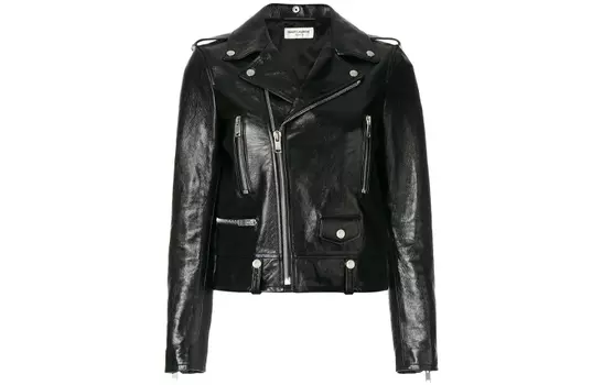 Куртка женская Saint Laurent на косой молнии, черный