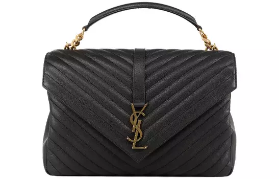 SAINT LAURENT Женская сумка-мессенджер Tubas из кожи, черная, для колледжа