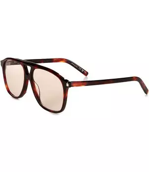 Saint Laurent Женские большие солнцезащитные очки-навигаторы SL596 Dune 58 мм, коричневый