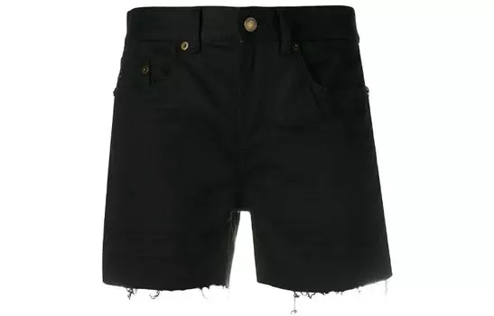 Шорты джинсовые Saint Laurent на пуговице, черный