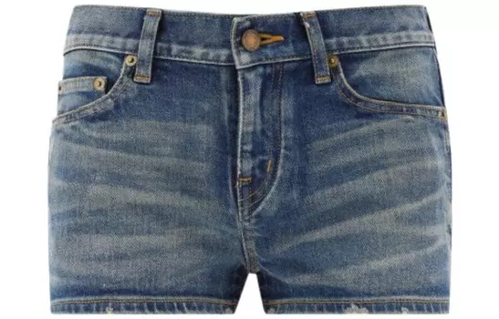 SAINT LAURENT Женские джинсовые шорты, цвет Blue