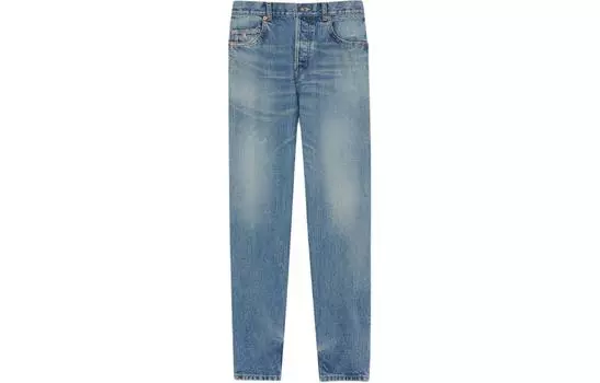 Джинсы женские Saint Laurent с пуговицей, синий
